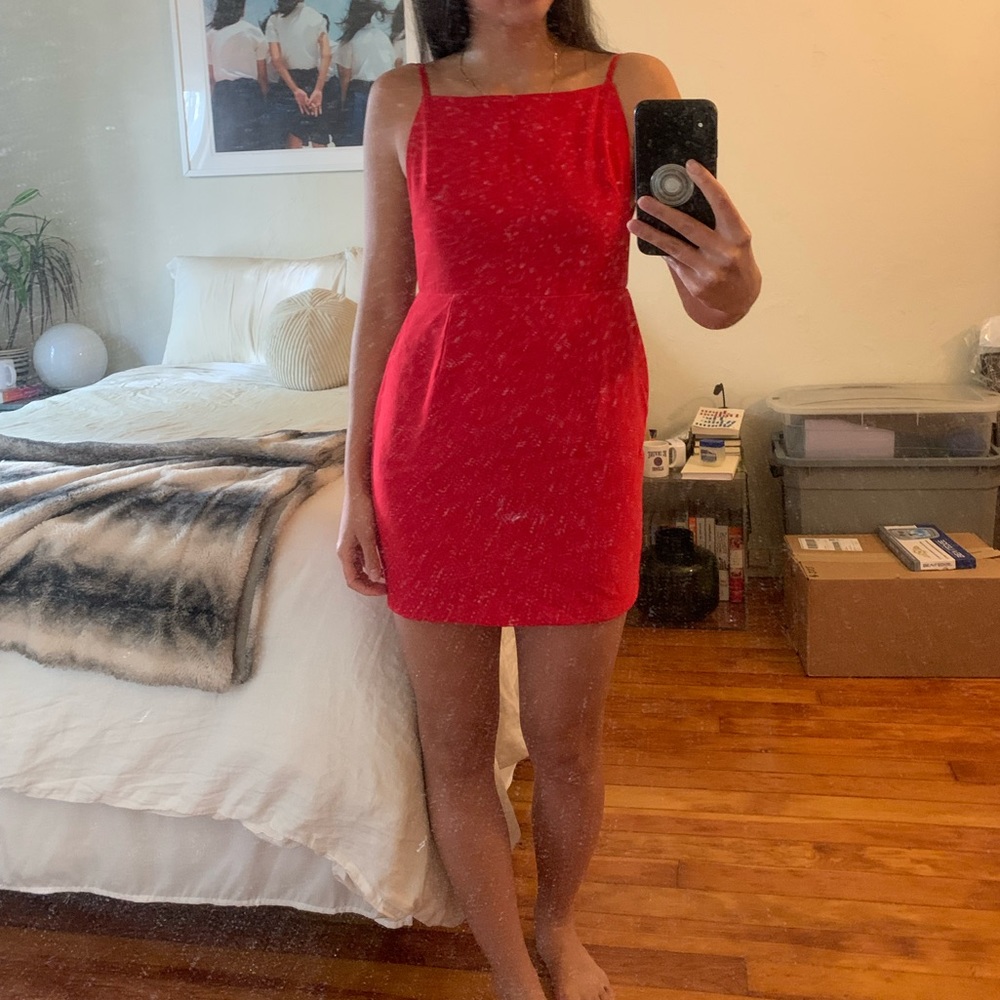 Red Superdown Mini Dress